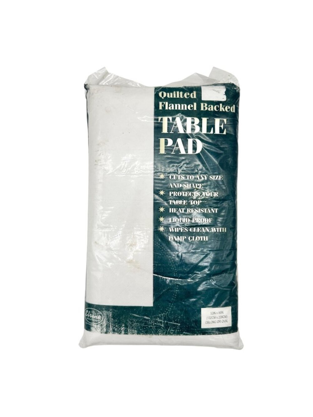 Elrene Table Pad 52 X 90 Quilted Flannel Backed Oval Heat Liquid Resistant NIP